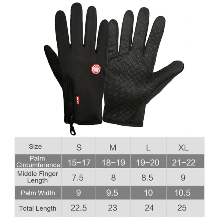 Winter Outdoor Riding Sports Waterproof Touch Screen Glove, Size: M(H043 Black) by bashfashion