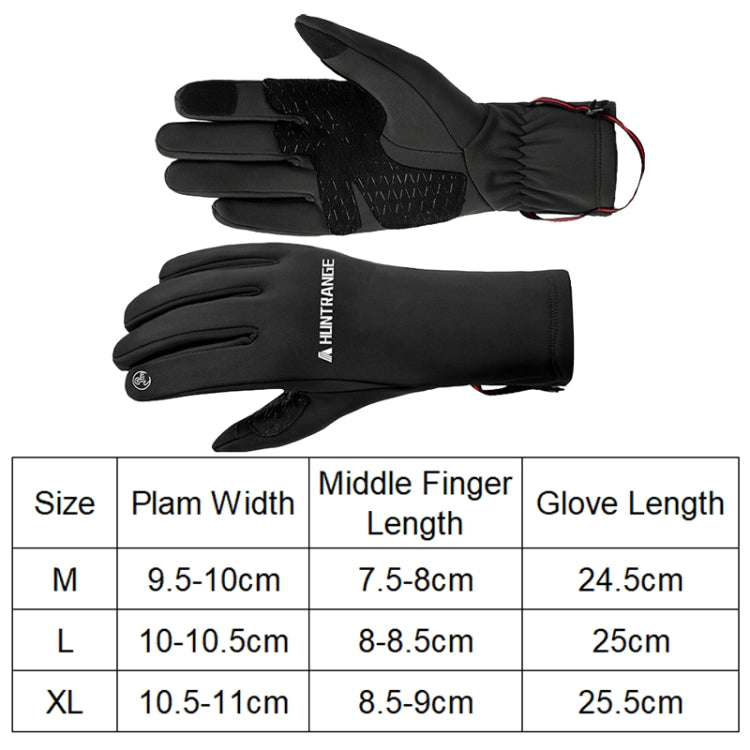HUNTRANGE A037 Plus Velvet Sports Windproof Waterproof Touch Screen Riding Gloves, Size: L(Gray) by HUNTRANGE