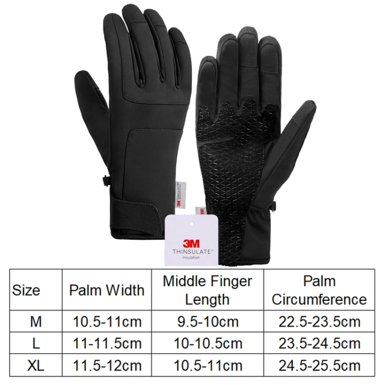 A030 Winter Skiing Glove Riding Sports Touch Screen Keep Warm Gloves, Size: M(Black) by bashfashion