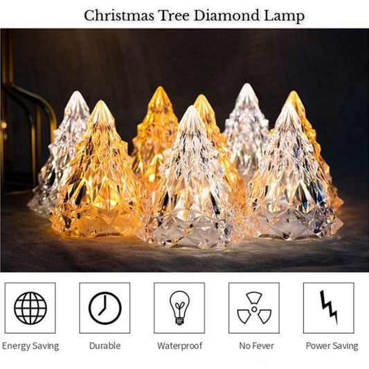 Christmas Tree Iceberg Diamond Crystal Lights Decorative Ambient Light Acrylic Ornaments, Color: Colorful Light by bashfashion