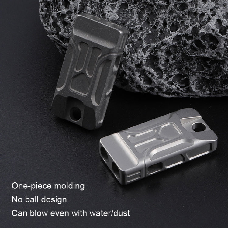 KS007A Titanium Alloy Whistle Dual Tube High Frequency Motion Survival Whistle(Sandblast) by bashfashion