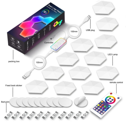 12pcs / Set Gaming Ambient Light Smart Chiclet Backdrop Quantum Wall Light, Versions: WIFI by bashfashion