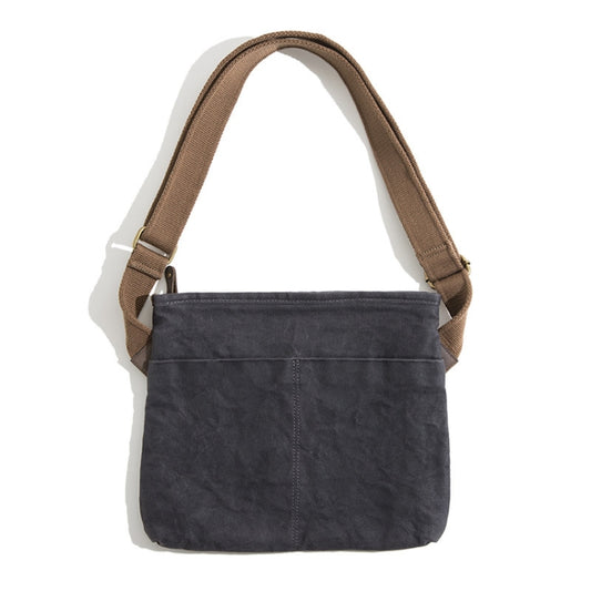 Maden S1901202 Retro Minimalist Oil Wax Canvas Bag Shoulder bag(Dark Gray) by Maden