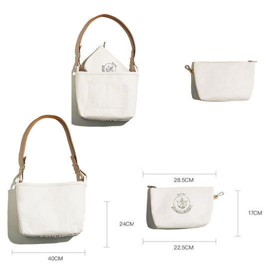 Maden S1907213 Retro Make Old Printing Tool Pack Simple Crossbody Bag(White) by Maden