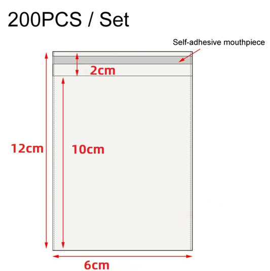 2 Sets CPE Matte Self -Sealed Bag Data Cable Phone Case Packaging Bag, Size: 6x12cm by bashfashion