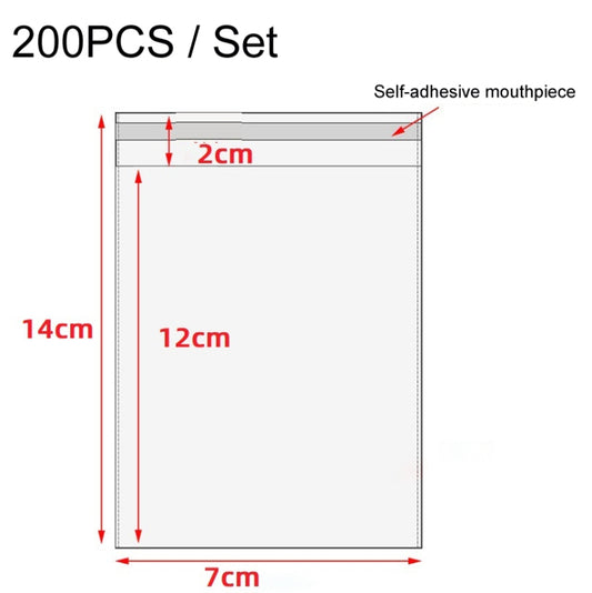 2 Sets CPE Matte Self -Sealed Bag Data Cable Phone Case Packaging Bag, Size: 7x14cm by bashfashion