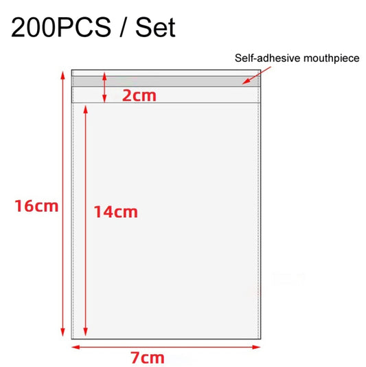 2 Sets CPE Matte Self -Sealed Bag Data Cable Phone Case Packaging Bag, Size: 7x16cm by bashfashion