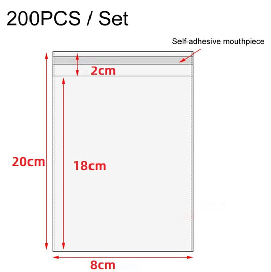 2 Sets CPE Matte Self -Sealed Bag Data Cable Phone Case Packaging Bag, Size: 8x20cm by bashfashion