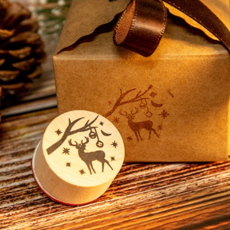 6PCS/Set Christmas Snowflake Deer Wooden DIY Stamp Set by bashfashion