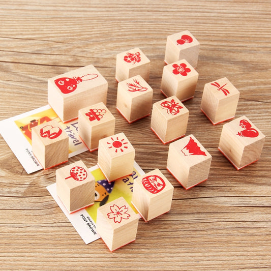 4 Sets 121 Cartoon Handbook Decoration Wooden Seals Diary Decoration Stamps(Life 1) by bashfashion