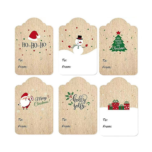 300PCS/Roll Rectangular Shaped Christmas Decoration Stickers Holiday Gift Tag Tape(Cowhide) by bashfashion