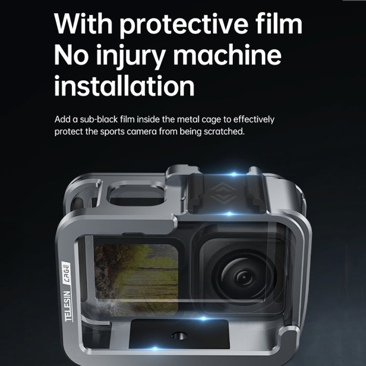 TELESIN Aluminium Alloy Frame Case For GoPro Hero11 Black / HERO10 Black / HERO9 Black ,Spec: Regular Models by TELESIN