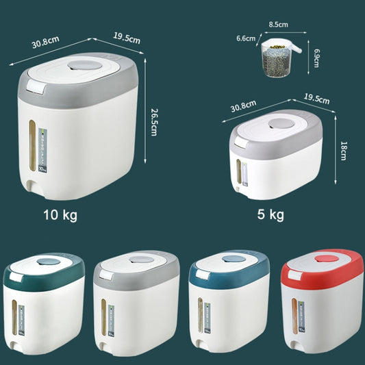 Kitchen Sealed Moisture Dust Proof Storage Rice Bucket, Color: Green 5kg by bashfashion