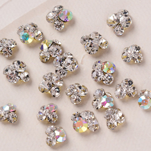 20 PCS Nail Jewelry Stacked Diamond Nail Sticker Accessories(H523 Small White) by bashfashion