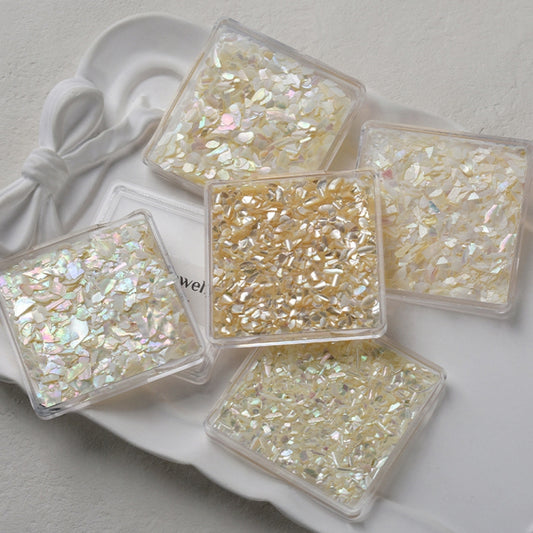 Nail Art Decoration Seashell Fragment Nail Decoration, Style: 05 White by bashfashion