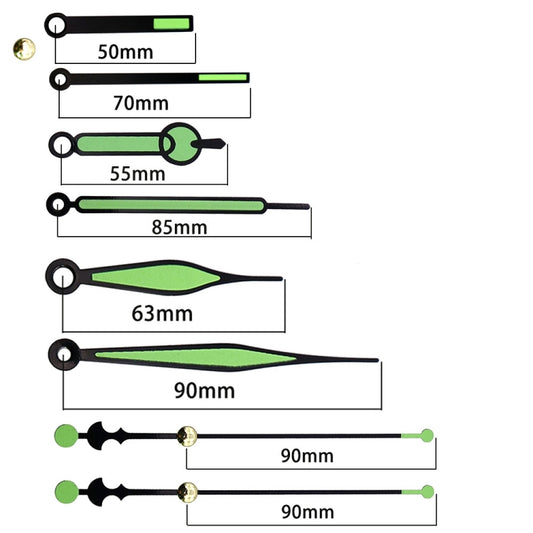 Shaft Length 18.5mm Quartz Clock Silent Movement + Luminous Hands DIY Kit,Spec: Movement+3 Sets Needles by bashfashion