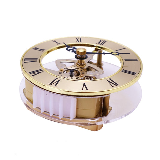 Metal See-through Quartz Clock Gear Clock DIY Accessories 86mm Golden Movement by bashfashion