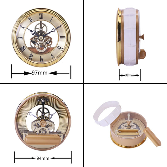 Metal See-through Quartz Clock Gear Clock DIY Accessories 97mm Golden Clock Head by bashfashion