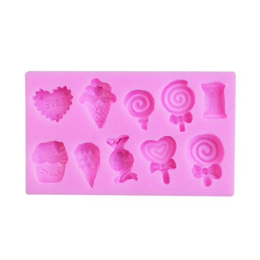 G114 Candy Lollipop Ice Cream Shape Silicone Mold Chocolate Biscuits Cake Decoration by bashfashion