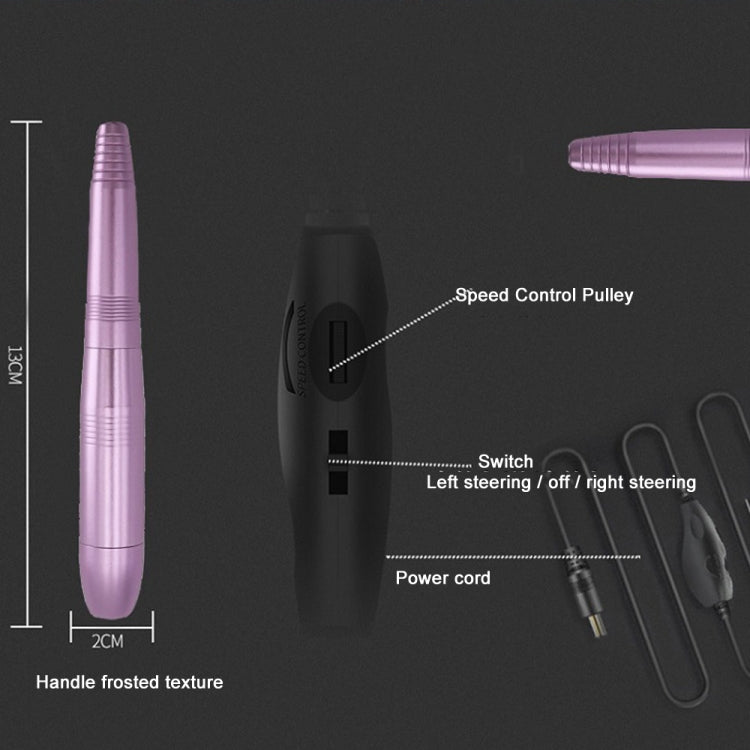 USB Plug Aluminum Nail Drill Machine Electric Manicure Milling Cutter Set(Pink) by bashfashion