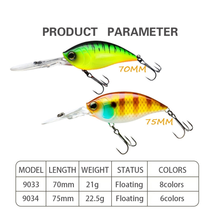 CB033/A 2pcs Inner Laser Deep Dive Sea Fishing Rock Fat Fake Bait Plastic Stiff Bait by bashfashion