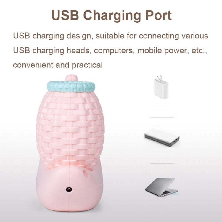 L-0 Cartoon Snail Pen Holder USB Rechargeable LED Soft Eye-Protection Desk Lamp(Pink) by bashfashion