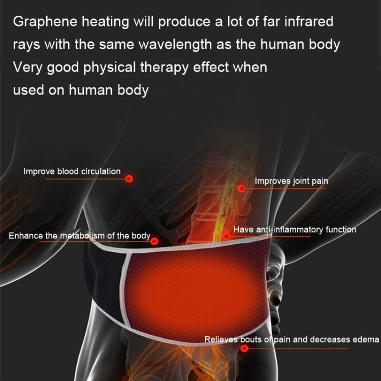 USB 5V Graphene Thermal Physiotherapy Heating Belt(Gray) by bashfashion