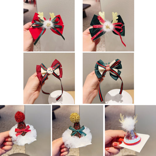 Christmas Gold Velvet Headdress Duckbill Clip, Color: LD113 Red by bashfashion