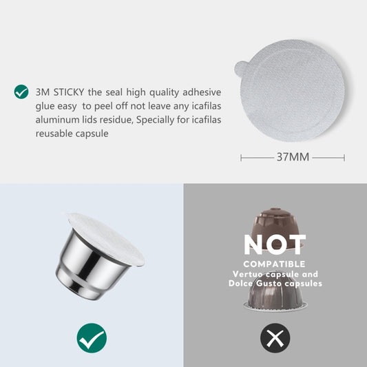 120 PCS / Bag iCafilas Disposable Coffee Capsule Aluminum Foil Self-adhesive Closure Film by iCafilas