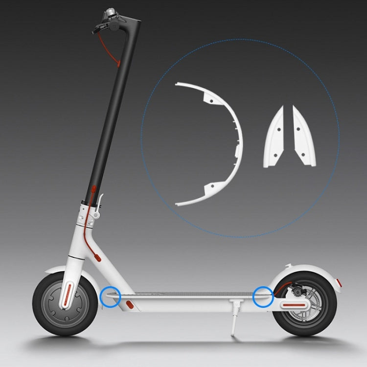 For Xiaomi Mijia M365 Side Protection Cover + Front Rear Bumper(White) by bashfashion