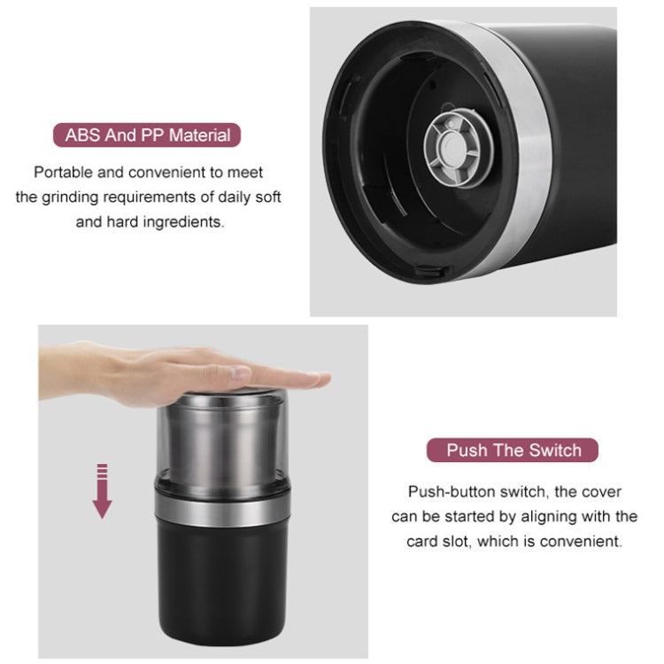 M200B Electric Mini Coffee Grinder Grain Bean Grinding Machine, Spec: US Plug(Black) by bashfashion