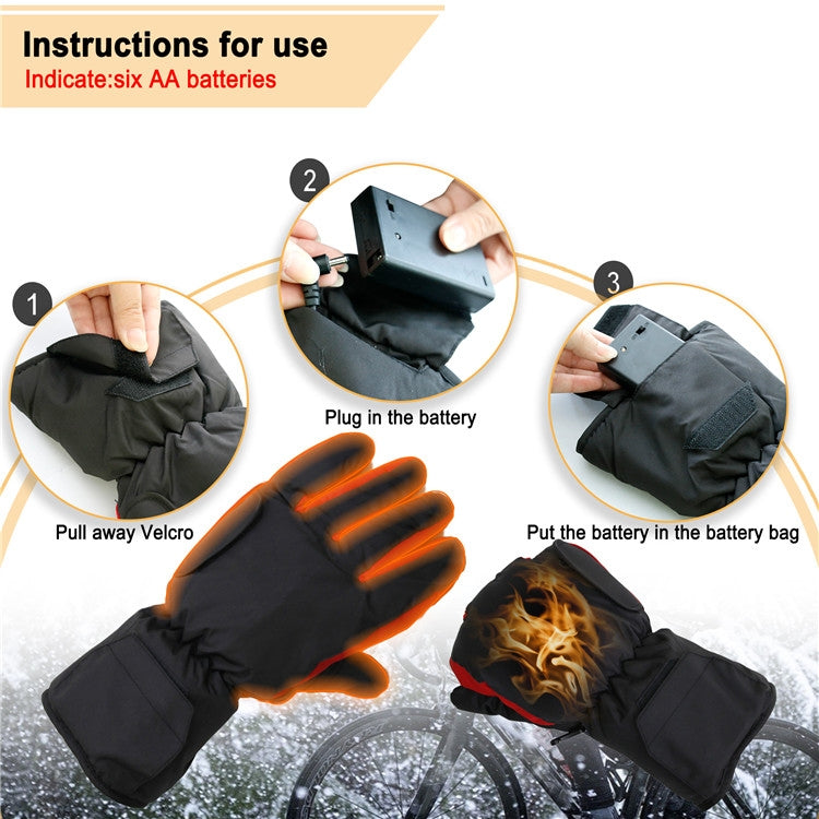 Outdoor Sports Ski Heated Warm Touchable Gloves, Color: Black by bashfashion