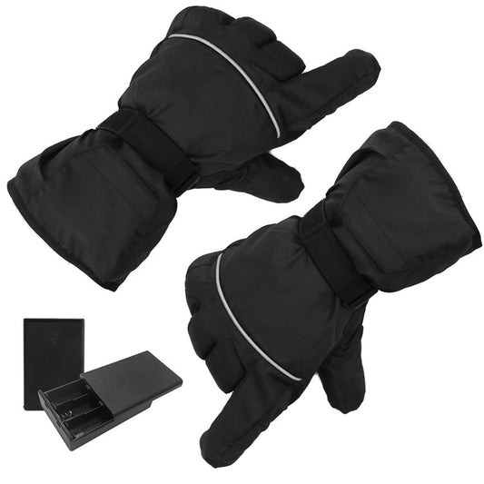 Outdoor Sports Ski Heated Warm Touchable Gloves, Color: Black+USB Cable by bashfashion