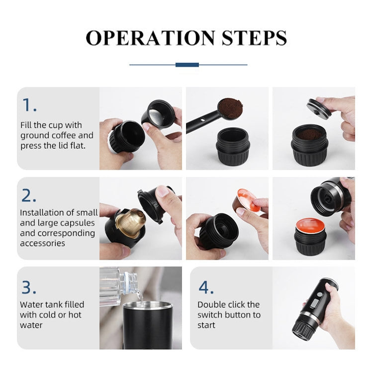 KFJ100 Portable Universal Automatic Espresso Capsule Coffee Maker(Black) by bashfashion