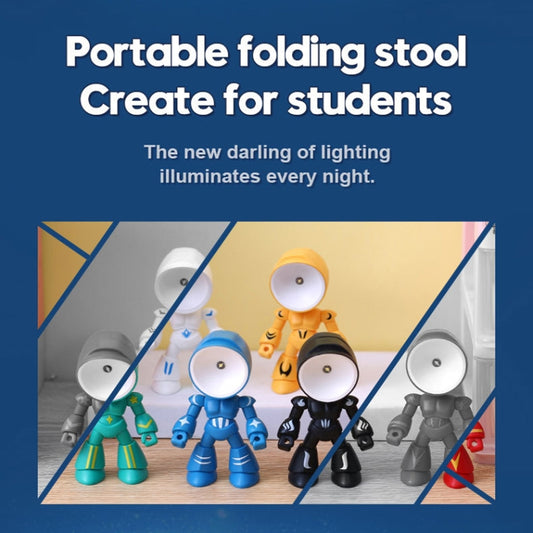 9622 LED Mini Foldable Cartoon Policeman Night Light Desktop Magnetic Desk Lamp(Yellow) by bashfashion