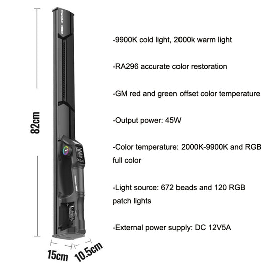 YONGNUO YN660 RGB Standard Version+Power Adapter Colorful Stick Light Hand Holds LED Photography Fill Lights by bashfashion