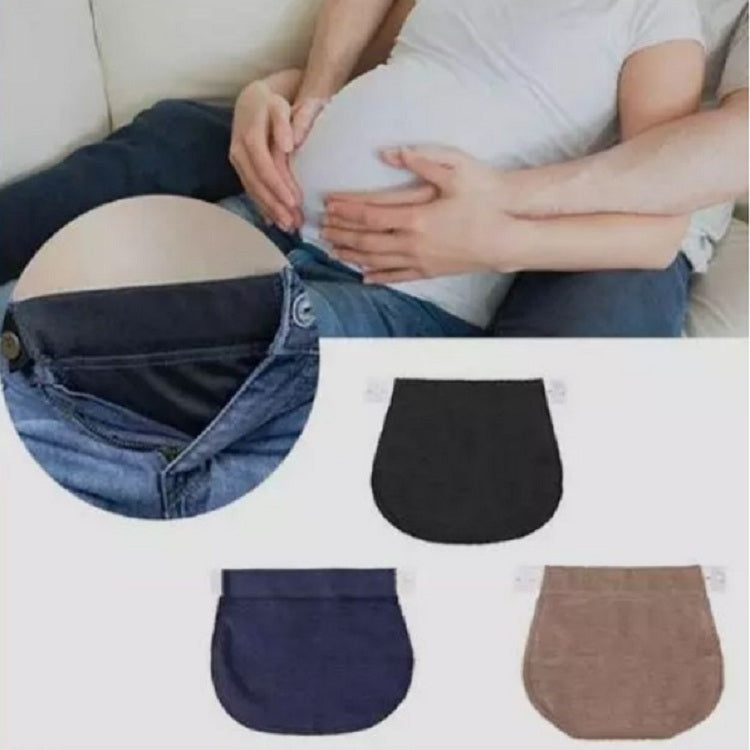 Pregnant Women May Be Adjusted To Change The Waistband Elastic Waistband Extended Buckle, Color:Black by bashfashion