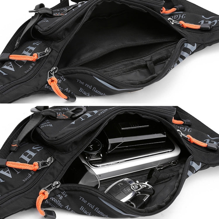 HAOSHUAI 5135 Outdoor Men Waist Bag Waterproof Nylon Cloth Men Bag(Black) by HAOSHUAI