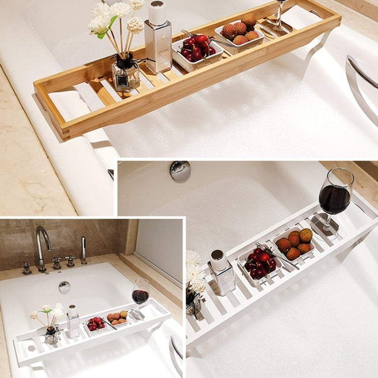 Bamboo Non-slip Bathtub Shelf Multifunctional Soaking Shelf, Color: Bamboo Color by bashfashion
