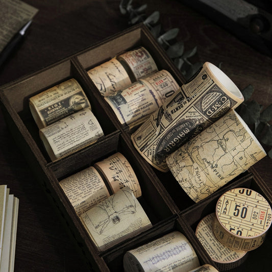 5rolls Retro Washi Tape for Journal Scrapbooking Diary Planners, Color: Coupon by bashfashion