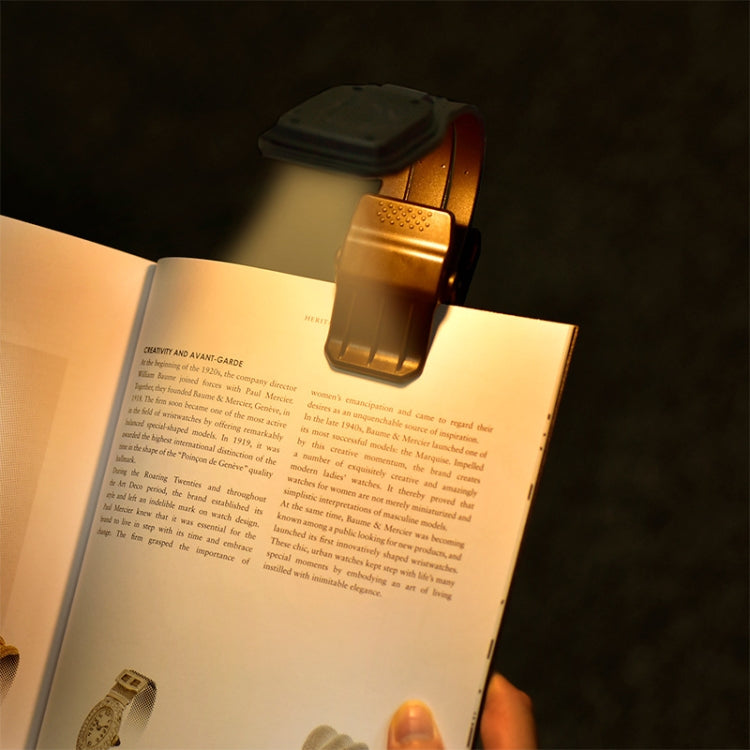 Portable Book Clip Light Four-Gear Adjustable Charging Eye Protection Lamp(Black) by bashfashion
