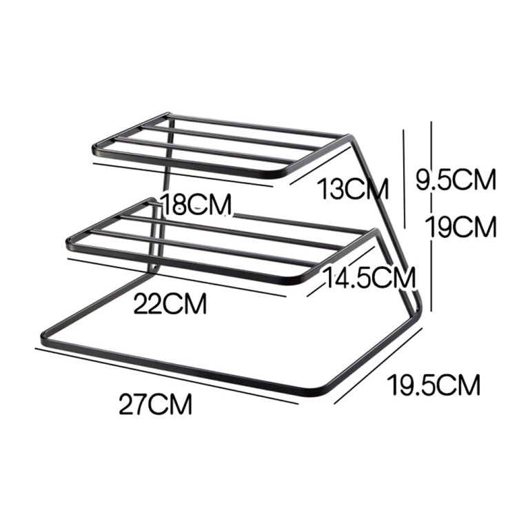 Three-layer Kitchen Dish Storage Rack Cabinet Tiered Shelf(White) by bashfashion