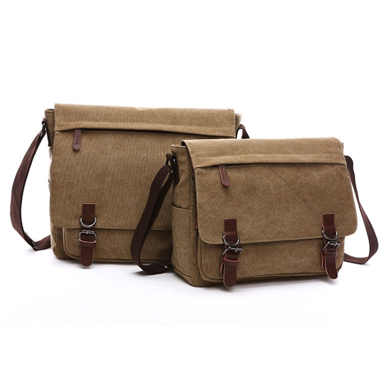 Versatile Canvas Shoulder Messenger Bag Business Computer Bag, Color: Coffee Medium by bashfashion