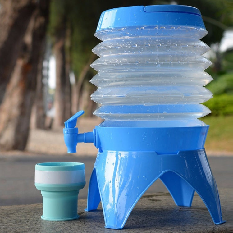 Outdoor Camping Portable Car Retractable Folding Bucket With Faucet, Capacity: 9.5L by bashfashion