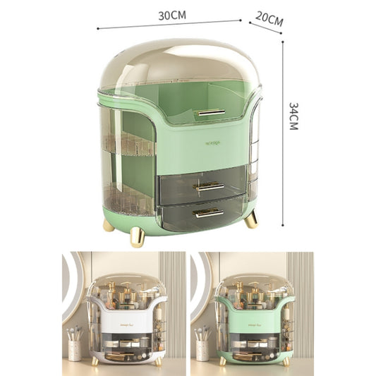Desktop Dressing Table Cosmetic Dustproof Storage Box(Green) by bashfashion