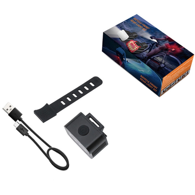 Bicycle Light USB Charging Outdoor LED Riding Lamp Set, Style: Front Light by bashfashion