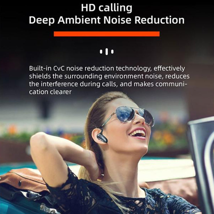 YX02 With Digital Display Hanging Ear Bone Conduction Bluetooth Headset(Grey) by bashfashion