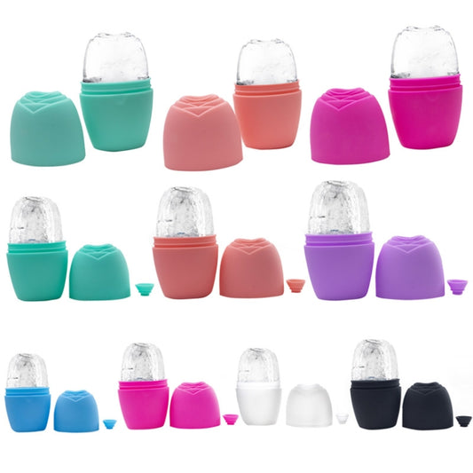 2pcs L-03-01 Face Ice Apparatus Massage Ice Roller Beauty Makeup Silicone Face Ice Tray(Blue With Hole) by bashfashion