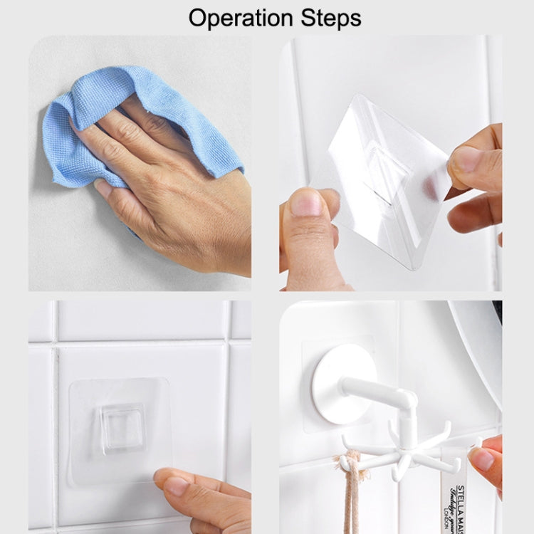 Multifunctional Rotating 7 Claws Hook Kitchen Storage 360 Degrees Without Trace Hooks(White) by bashfashion