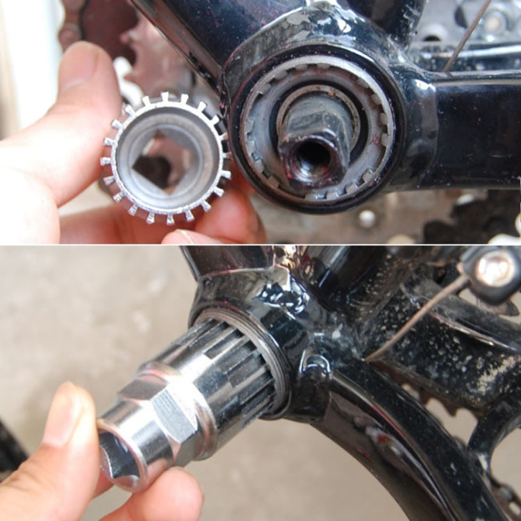 Mountain Bike Square Hole Removal Installation Shaft Sleeve(Silver) by bashfashion